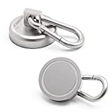 Ant Mag - Carabiner Magnetic Hooks 80LBS Heavy Duty Neodymium Magnet Carabiner with Swivel Carabiner Snap Hook for Indoor/Outdoor Hanging Bagnet Grill Kitchen Purse Factory Warehouse Office (2Pack)