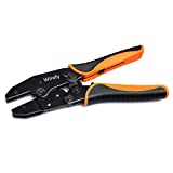 Wirefy Crimping Tool 8.7" for Quick Change Crimping Dies - Ratcheting Wire Crimper - Crimping Pliers - Terminal Crimp Tool - 26-8 AWG (Crimping Dies Sold Separately)