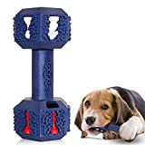 Jomilly Dog Chew Toys for Aggressive Chewers Indestructible Dog Toys Tough Natural Rubber Dumbbell Toy for Small Medium Large Dogs XLarge Blue