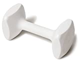 J&J Dog Supplies Obedience Retrieving Dumbbell with 2 3/4" Ends, 3" Wide Bit and 13/16" Diameter Bit, White , Medium