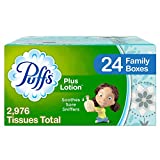 Puffs Plus Lotion Facial Tissues, 24 Family Boxes, 124 Tissues Per Box (2976 Tissues Total)