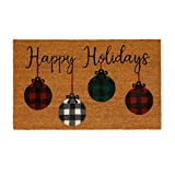 Elrene Home Fashions Farmhouse Living Coir Outdoor Doormat, Natural Entry Mat, Front Door Decor, 18" x 30", Rustic Ornament