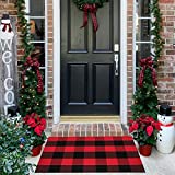 Christmas Door Mat Outdoor - Door Mat - 23x36 Buffalo Plaid Outdoor Rug - Welcome Mats Outdoor - Door Mats Outdoor - Welcome Mat - Christmas Decorations Outdoor - Christmas Rug - Red Christmas Rug