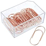 Tesstor Wide Paper Clips Jumbo Smooth Finish Large Paperclips Steel 2 Inch Non Skid Paper Clips for Planner 50mm Office Supplies 50pcs(Rose Gold)