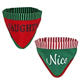 New Traditions Simplify Your Holiday Christmas Pet Wearable (Naughty/Nice Bandana 2-Pack Sm/Med)