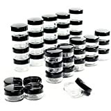 5 Gram Cosmetic Containers 50pcs Sample Jars Tiny Makeup Sample Containers with lids (Black)