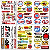 Automotive Cars Auto Racer Race Drag Motorcycle BMX Motocross Dirtbike Vintage Parts Tools Brand Helmet Racing Pack 6 for Kids Adults Variety Graffiti Vinyl Decals Stickers kit Sheet D6727 Best4Buy