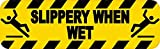 StickerTalk Symbol Slippery When Wet Vinyl Sticker, 10 inches by 3 inches