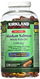 Kirkland Signature 100% Wild Alaskan Salmon Oil 90 EPA 110 DHA 1200mg - 320 Enteric Coated Softgels