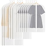 Banliku Garment Bags for Hanging Clothes, Clear Garment Bags (Set of 12) for Closet Storage, Dust-proof Hanging Garment Covers Bag, Closet Garment Protector Bags with Full Zipper, Lightweight Breathable Suit Dress Garment Bag for Travel - 24"x40"x48"x55"/12 pack