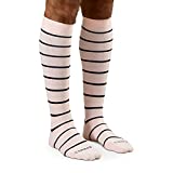 COMRAD | Premium and Stylish Compression Socks for Multipurpose Wear (Muted Rose / Indigo Stripe, Large)