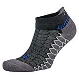 Balega Silver No-Show Compression-Fit Running Socks for Men and Women (1 Pair), Black/Carbon, Large