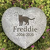 Claratut Personalized Dog Pet Memorial Stone, Heart Shaped Dog Cat Pet Grave Marker, Pet Paw Memorial Tombstone Garden Stone, Customizable Name&Date, Sympathy Pet Loss Gift for Dog Or Cat