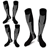 ZFiSt Sport Medical Compression Socks Men Women,3Pair 20-30mmhg Run Compression Socks for Nurse Edema Diabetic Travel(3Black)