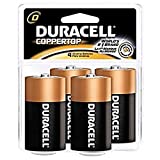 Duracell PGD MN1300R4Z Coppertop Retail Battery, Alkaline, D Size (Pack of 4)