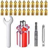 22 Pieces Extruder Nozzles 3D Printer Nozzles for MK8 0.2 mm 0.3 mm 0.4 mm 0.5 mm 0.6 mm 0.8 mm 1.0 mm Brass Nozzle for Makerbot Creality CR-10 Ender 35 and 4 DIY Nozzle Tool for Nozzle Replacement