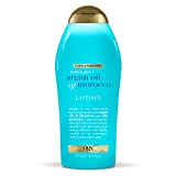 OGX Radiant Glow + Argan Oil of Morocco Extra Hydrating Body Lotion for Dry Skin, Nourishing Creamy Body & Hand Cream for Silky Soft Skin, Paraben-Free, Sulfated-Surfactants Free, 19.5 fl oz