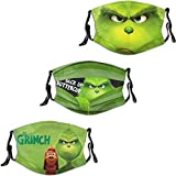 The Grinch Back Up Buttercup Men Women Face Mask 3PC with 6 Filter Reusable Adjustable Face Cover Washable Balaclava Made in USA