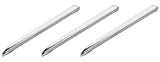 3PK Spatula Scoops, 6.3" - Stainless Steel, Polished - Semi-Circular Cross Section - Rounded End & Pointed End - Eisco Labs