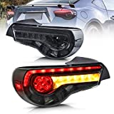 VLAND Led Tail lights Compatible with Scion Fr-s 2013-2016 Toyota86/ Subuaru Brz 2013-2020 with Amber Sequential, OE Style Rear Lamp Assembly Including Passenger& Driver Sides, Smoke/ Tinted