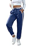 Aloodor Womens Joggers Lightweight Lounge Soft Sweatpants Sweat Pants Navy X-Large