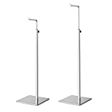 Tabletop Chrome Purse Display Stand - 2 Pack Polished Silver Counter Adjustable Height Handbag Display Stand- Single Hanging Hook Bag Display by YIFU DISPLAY