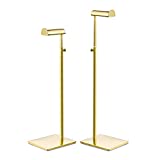 Elitnus Gold Purse Display Stands - Set of 2 Adjustable Height Purse Display Stand - Metal Handbag Display Stand Set - Single Hanging Hook Bag Stand for Boutique Store