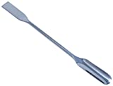 Double Ended Micro Lab Scoop Spoon Half Rounded/Flat End Spatula, 6" L Stainless Steel