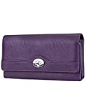 Mundi File Master Womens RFID Blocking Wallet Clutch Organizer With Change Pocket (One Size, (Purple))