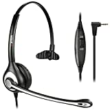 Wantek Phone Headset with Microphone Noise Cancelling, Telephone Headsets 2.5mm Jack Work for Panasonic AT&T ML17929 Vtech RCA Cisco Uniden Polycom Grandstream Home Office Cordless Phones(F600J25P)