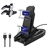 PS5 Controller Charger Station, KIWIHOME PS5 Charging Station Dock for PS5 Playstation 5 DualSense Controller, Dual PS5 Controller Charger Docking Station with Charging Cable and LED Indicator