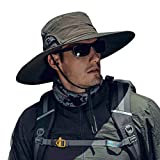 Cooltto Wide Brim Sun Hats with Waterproof Breathable for Fishing, Hiking, Camping Army Green