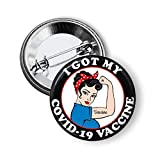 I Got My Covid-19 Vaccine Pinback Button (6-pack), Rosie Vaccine Pin, 1.5" Pinback Button, Coronavirus Nurse Pins, Nurse Support Pins