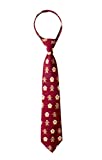 Spring Notion Boy's Printed Microfiber Christmas Theme Pretied Zipper Tie, Medium Gingerbread Man on Burgundy