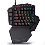 Redragon K585 DITI One-Handed RGB Mechanical Gaming Keyboard, Brown Switches, Type-C Professional Gaming Keypad with 7 Onboard Macro Keys, Detachable Wrist Rest, 42 Keys