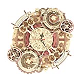 ROKR 3D Wooden Puzzles for Adults,Wooden Clock Puzzle Kit,Wood Model Kits for Adults to Build,Zodiac Wall Clock Wood Puzzles for Adults,Engineering Building Clock Kits for Kids,Hobbies for Men Women