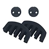 Amgate 4 PCS Rubber Violin Practice Mute Set, Included 2 PCS Claw Style & 2 PCS Round Tourte Style, Black