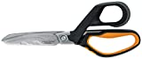 Fiskars PowerArc Heavy-Duty Scissors, Up to 30% More Power, Length 21cm, Durable Stainless Steel Blade/Plastic Handles, 1027204, Orange/Black