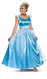 Disguise Women's Disney Princess Cinderella Deluxe Adult Costume, Blue, XL (18-20)