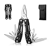 14-In-1 Multitool with Safety Locking, Professional Stainless Steel Multitool Pliers Pocket Knife, Bottle Opener, Screwdriver with Nylon Sheath Apply to Survival,Camping, Hunting and Hiking