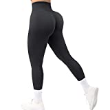 RUUHEE Women Seamless Butt Lifting Leggings High Waisted Tummy Control Workout Yoga Pants(Medium,Black)