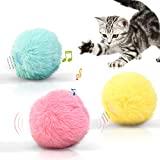 Potaroma Chirping Cat Toys Balls with SilverVine Catnip, 2022 Upgraded, 3 Pack Fluffy Interactive Cat Kicker, 3 Lifelike Animal Sounds, Kitty Kitten Catnip Exercise Toys