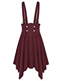 Hanna Nikole Plus Size Suspender Skirt Elastic Waist Overall Pinafore Skater Skirts for Women 18W Wine Red