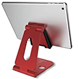 Lamicall Adjustable Phone Tablet Stand, Playstand for Switch, Foldable Desk Holder, Compatible with iPad Mini, 9.7'' iPad Pro Air, Phone 12 Mini 11 Pro Xs Xs Max Xr X 8 7 6 6s Plus SE (4-10'') - Red