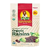Sun-Maid - Organic California Raisins Snack - 32 Ounce Resealable Bag - Whole Natural Dried Fruit - No Sugar Added - Naturally Gluten Free - Non-GMO - Vegan And Vegetarian Friendly
