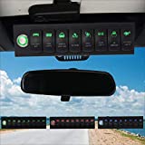 Voswitch Overhead 8-Switch Pod/Panel with Control and Source Box Green Backlight Compatible with Jeep Wrangler JK JKU 2007-2018