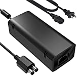 Xbox 360 Slim Power Supply, uowlbear AC Adapter Power Brick with Power Cord for Xbox 360 Slim Console 100-240V Auto Voltage Low Noise Version -Built in Silent Fan