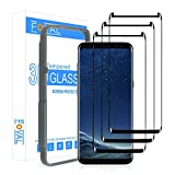 (3 Pack) Tempered Glass Screen Protector for Samsung Galaxy S8 FOVAL 3D Curved Dot Matrix with Alignment Tool (Case Friendly)