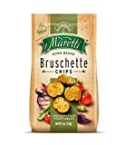 Maretti - Bruschette Chips with Mediterranean Vegetables - All Natural Oven Baked Bagel Chips - Good for Vegetarians - Party Snacks Thin Bagels - No Artificial Colors and Flavor 5 oz. (Pack of 12)