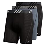 adidas Men's Sport Performance Mesh Boxer Brief Underwear (3-Pack), Black/Onix Grey/Black, 4X-Large Big Tall